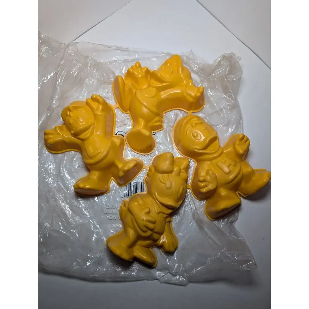 VTG Disney Duck Tales Jello Mold 1989 Yellow Set of‎ 4 Promotional Gelatin NIB